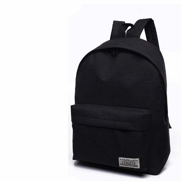 Accessories, Black Canvas Backpack Student School Bag